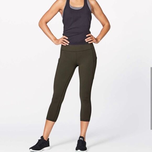 Lululemon Speed Up Crop Pockets Evergreen - Picture 4 of 15